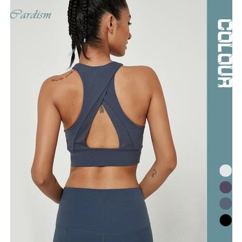 Cardism Womens Yoga Top Bra Fitness Non-Wired Sexy Crop Top Push Up Seamless Sports Bras For Women Bralette Top Bra Female
