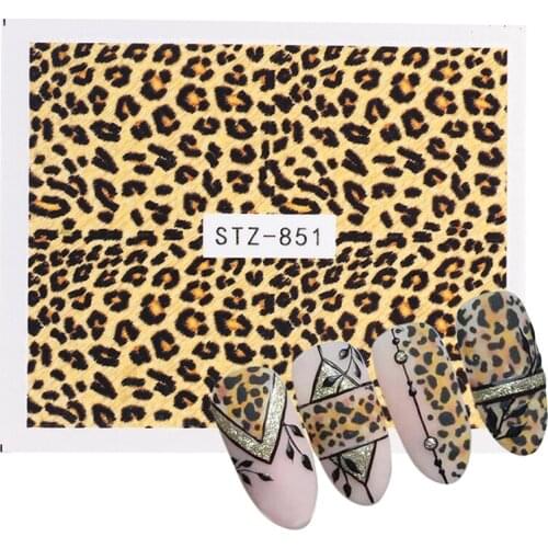 1 Sheet Leopard Nail Art Sticker Water Transfer Stickers Decals Charm DIY Full Wrap Slider Nail Tip Manicure Decoration