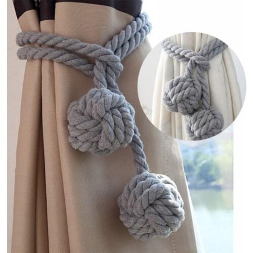 1pair Handmade Curtain Rope Tie Backs Ball Tiebacks Home Decor Holdbacks