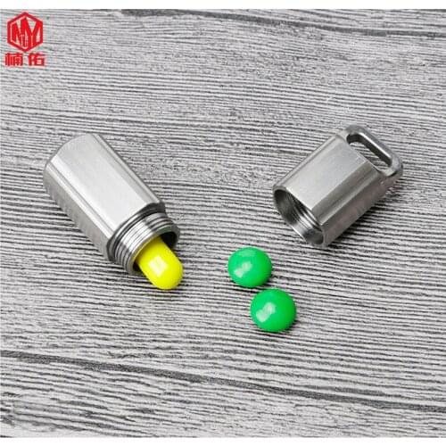 1PCS EDC Mini Waterproof Sealed Medicine Warehouse Portable Titanium Alloy Emergency Medicine Warehouse
