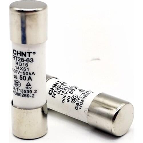 10pcs CHINT RT28-63 (RO16) 2A 4A 6A 10A 16A 20A 25A 32A 40A 50A 63A Fuse Link 14X51 Fuse Fusible Core