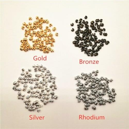 200pcs 3mm Open Crimp Beads Covers Knot Beads End Tips For DIY Jewelry Findings Jewelry Making Accessories Supplies