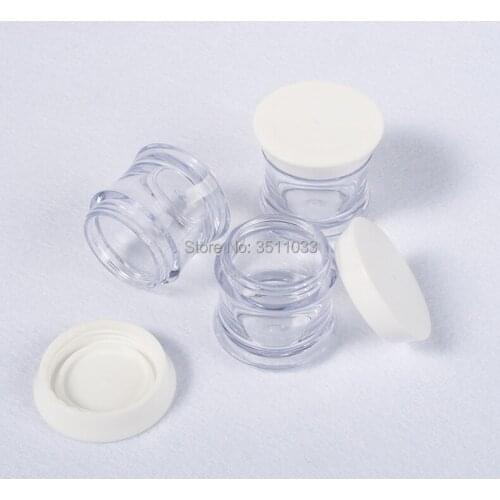 24/30PCS 30g Acrylic Crystal Waist Clear Cream Bottle Empty Portable Cream Gel Container Cosmetic Refillable Bottle White Cap