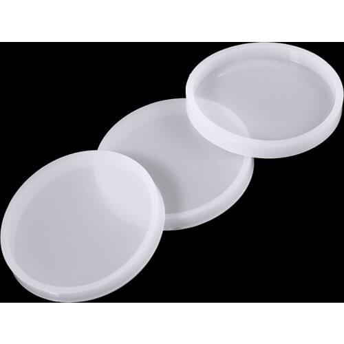 3pcs Round Coaster Resin Casting Mold Silicone Making Epoxy Mould Craft DIY Tool For Making Coasters Jewelry Holder