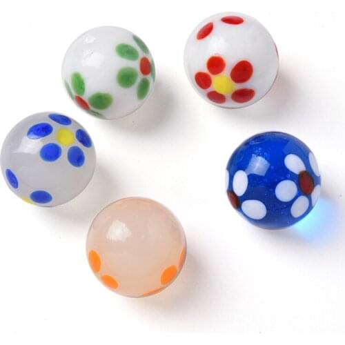 5pcs Glass Ball 20mm Cream Console Game Pinball Machine Cattle Small Marbles Pat Toys Parent-child Machine Beads