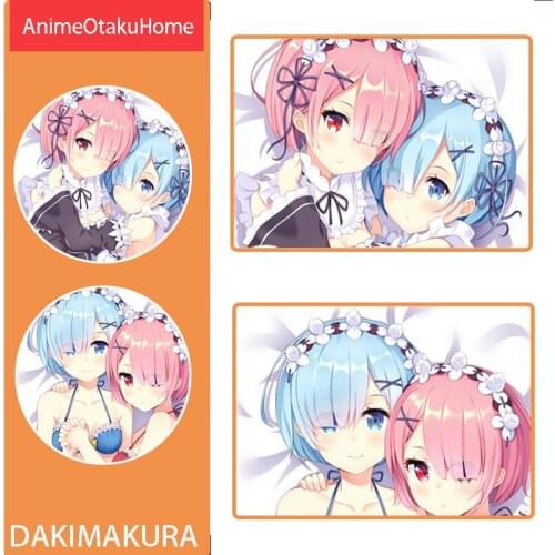 Anime Re Zero kara Hajimeru Isekai Seikatsu Rem Ram Pillowcases Otaku Bedding Dakimakura Hugging Body Throw Pillow Case Cover