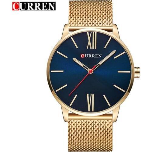 CURREN Brand 2018 tops Simple Minimalism luxury Quartz wrist Watches for men relogio masculino black gold stainless steel
