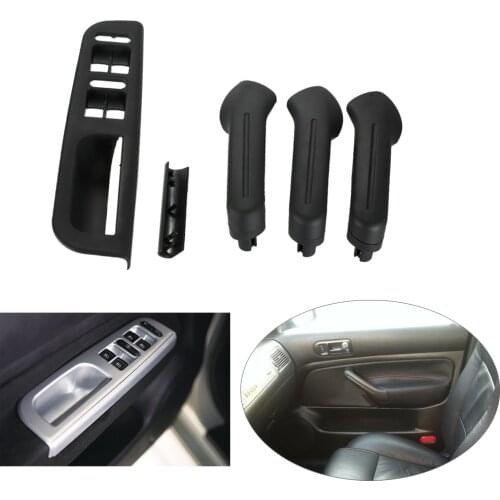 LHD Black Set Interior Door Grab Handle Cover Trim Fit For VW Golf MK4 1999-2004