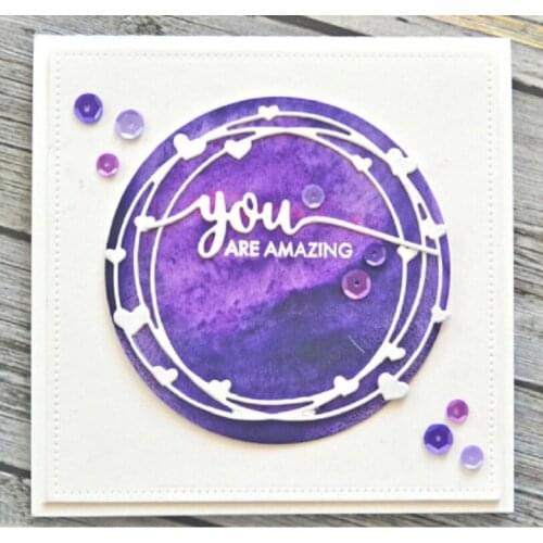 Cirlce round loop with love heart metal cutting dies decoration Scrapbook knife blade punch stencils die cutter metal embossing