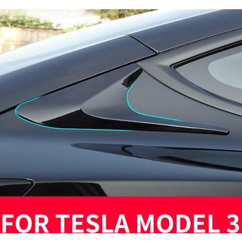 Rear Window Decoration Stickers ABS Carbon Fiber Pattern Sequin Strip Body Exterior Modification Accessories For Tesla Model 3/Y