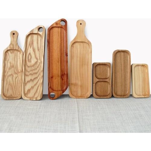 Japan Style Wood Desserts Plate Eco Natural Creative Fruits Cutting Boards No Paint Food Serving Trays Sushi Plates Tableware