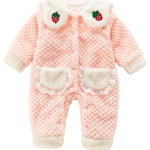Baby jumpsuit autumn and winter new romper flannel home service newborn baby girl foreign style outing service
