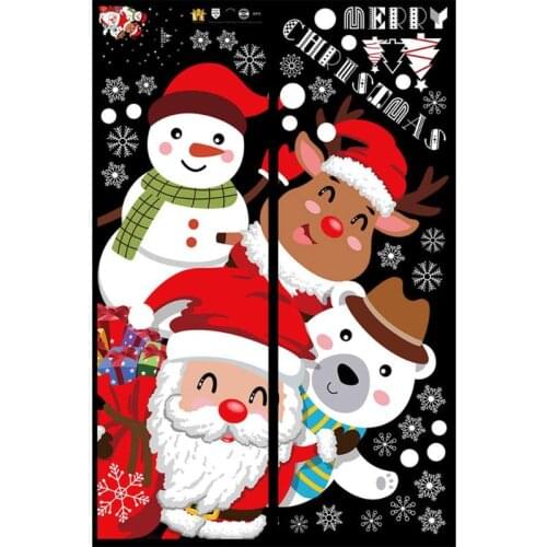 DIY Merry Christmas Wall Stickers Showcase Window Glass Festival Decals