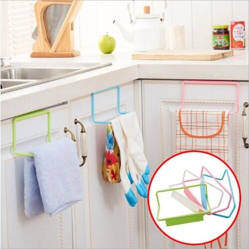 2pcs/set Space Saving Kitchen Organizer Towel Rack Hanging Holder Bathroom Cabinet Cupboard Hanger Shelf for Kitchen Supplies