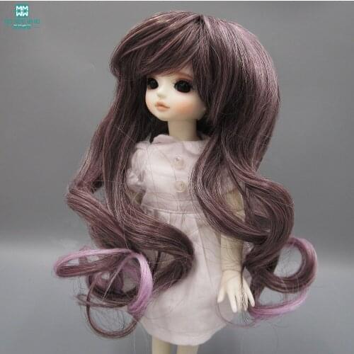 Finish doll wig for 1/3 1/4 1/6 BJD/SD doll hair Gray becomes purple