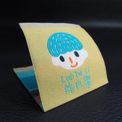 Customized/custom (1000pcs/lot) garment clothing Woven printed Labels(accessories end fold/straight cut main tags labels)