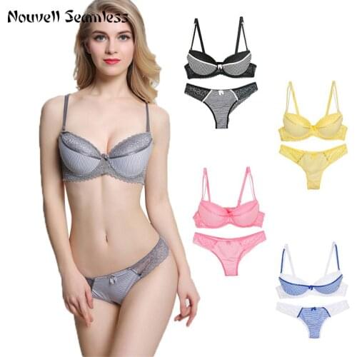 Nouvelle Seamless Pink bra sujetador transparente panties and bra set underwear set women Japanese fashion conjunto