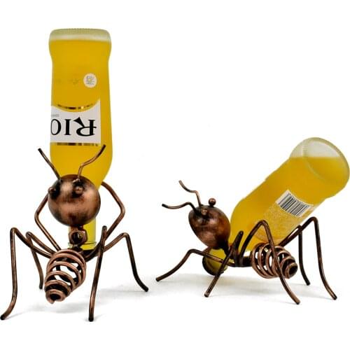 Creative Ant Wine Glass Holder Sculpture Closet Bar Display Stand Wine Bottle Rack Iron Metal Crafts Living Room Decorative Gift