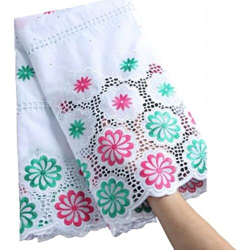 2021 Latest Cheap 100% Cotton African Lace Fabric Swiss Voile Lace In Switzerland Nigerian Laces Fabrics For Wedding Dress S2264