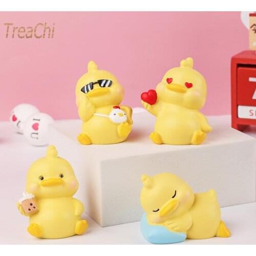 Cute Little Yellow Duck Decoration Creative Resin Desktop Decoration Home Decoration Car Decoration Holiday Gift
