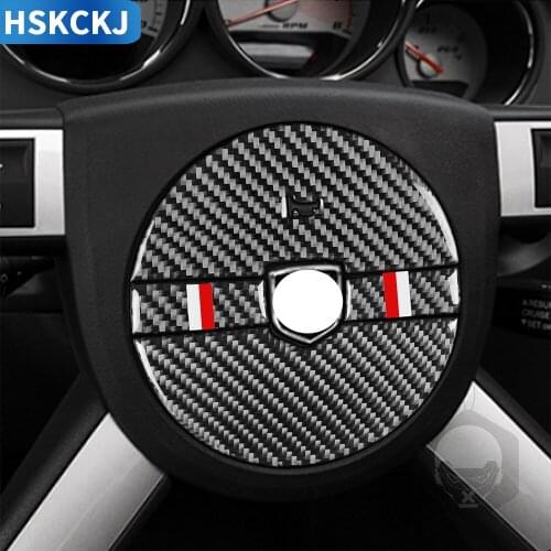 For Dodge Challenger 2008 2009 2010 2012 2013 2014 Carbon Fiber Stickers Steering Logo Emblem Badge Panel Interior Car Accessory