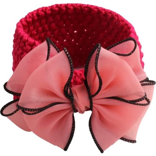 New Baby Wave crochet Headbands Cotton Bowknot Hair Accessories Toddler Hair Band bandage accessory girl bows cheveux Headwear