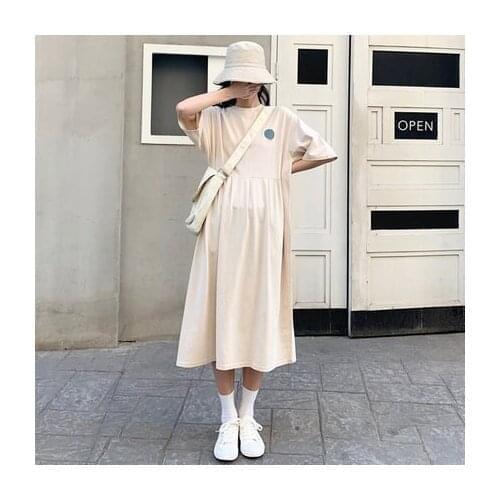 Maternity Clothes Mid-length T-shirt Dress Summer New Style Korean-style Slimming Fashion Elegant CHIC Gentle