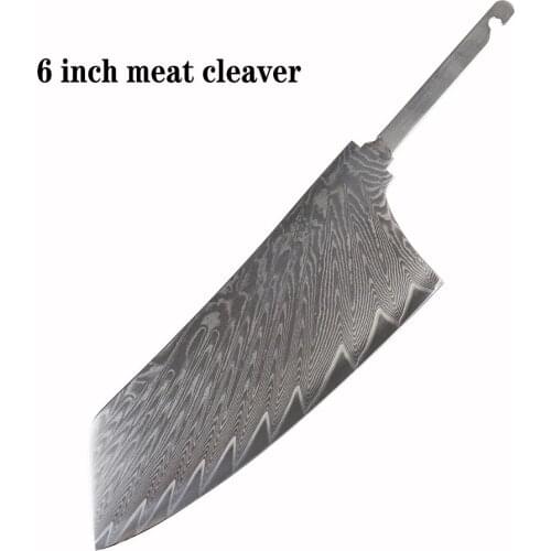 Sharp DIY chef fruit meat cleaver blank VG10 Damascus steel blade material semi-finished knife blank