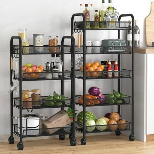 Mobile Metal Storage Rack Organizer Rotating Spice Multifunction Multi Layer Storage Rack Floor Kuchnia Household Items DG50SR