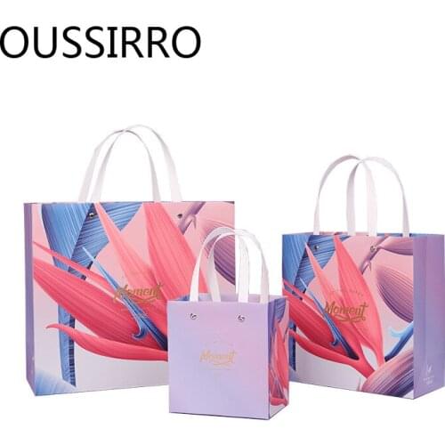Beautiful Swan Gradient Gift Bag Wedding Candy Paper Bags Send Mom Exquisite Christmas Wedding Festival Party Gift Cookies Bag