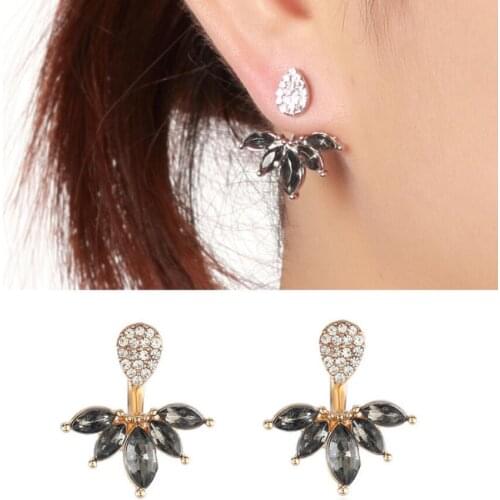 Hfarich Cubic Zircon Crystal Leaf Earrings Womens Pierced Earring Jackets For Women Jackets Piercing Earrings Fine Jewelry