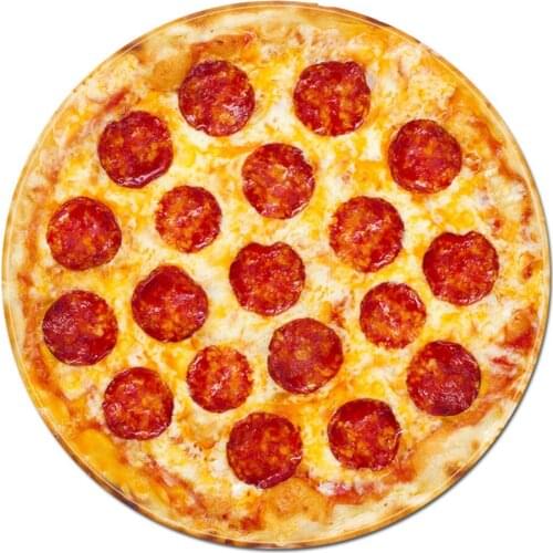 Fun Sausage Print Pizza Shaped Rug Anti-Slip Room Decoration Large Carpet Floor Mat Living Room Carpet