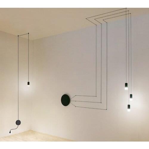 Industrial design LED Wall Lamp Long Line Black vintage LOFT DIY coffee shop kitchen modern living dining room bar hanging light