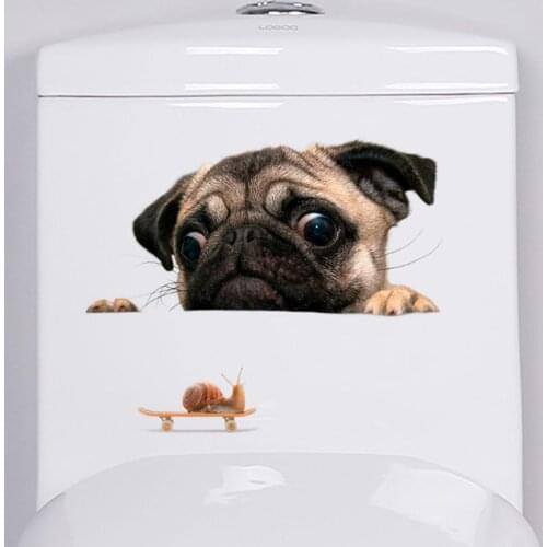 Funny Dog Sticker Wall Sticker Home Decor Dog Toilet Sticker for Bathroom Refrigerator Sticker Home Decoration Cute Animal