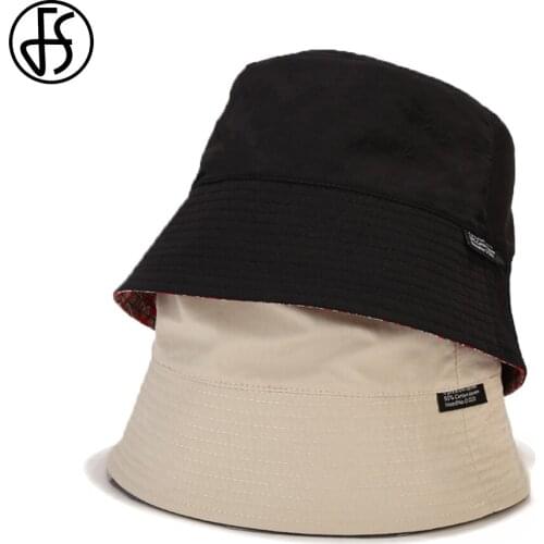 FS Popular Summer New Small Floral Double-sided Bucket Hat Men Women Breathable Foldable Sun Hats Japanese Plain Fisherman Cap
