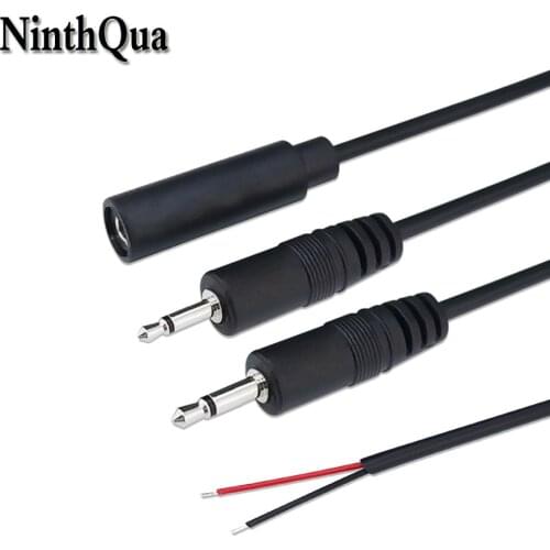 1pcs 3.5mm 0.2mm2 Mono Audio Cable 25cm 2.5mm Speaker Power Cord 2P Copper AUX Single Head Plug jack