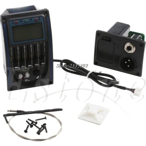 1Pc LC 5 Band Guitar Pickup Tuner Acoustic Electric Guitar Bass Preamplifier EQ Equalizer