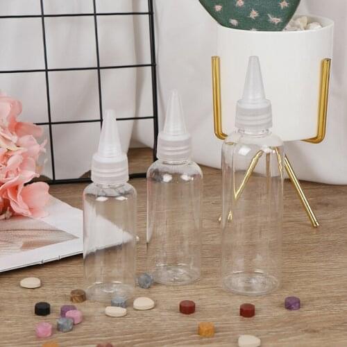 1pcs outdoor camping barbecue portable oil bottle transparent PET pointed bottle oil bottle