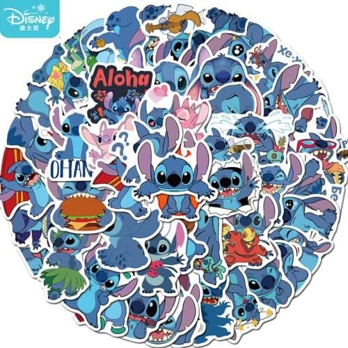 10/50PCS Cartoon Anime Stitch Stickers Waterproof Skateboard Guitar Luggage Scrapbook Notebook Stationery Sticker Kids Girl Toys