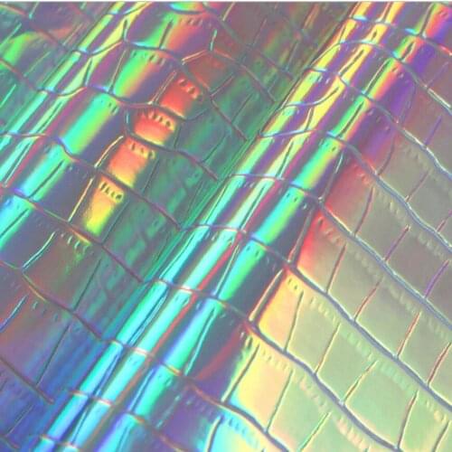 10 yards*137cm roll TPU metallic crocodile grain leather Belt bags laser fabric artificial leather imitation leather high-end