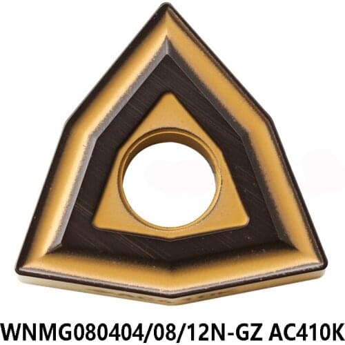 100% Original Carbide Inserts WNMG080404N-GZ WNMG080408N-GZ WNMG080412N-GZ AC410K Lathe Cutter WNMG 080408 Turning Tools 10pcs
