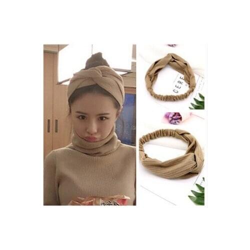 120pcs/lot DIY Simple Multi Knitting Cross Headbands Cross Elasticity Pure Colore Hair Band Styling Tools Accessories HA628