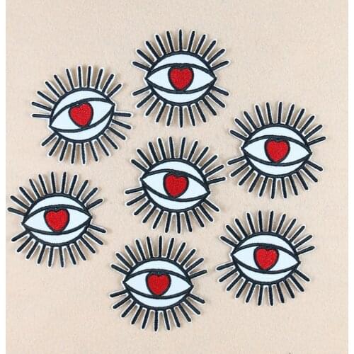 2PCS Fashion Eyes Applique Embroidery Patches for Clothing Iron on Transfer Clothes Stickers Handcraft DIY Sewing Accessories