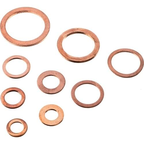 20pcs Copper Sealing Solid Gasket Washer Sump Plug Oil Shim copper washers set Washers Fastener copper o ring fittings