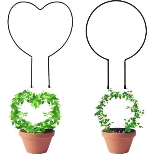 2021 Hot Sale Garden plant support climbing iron support wire metal garland heart-shaped / round indoor and outdoor flower rack