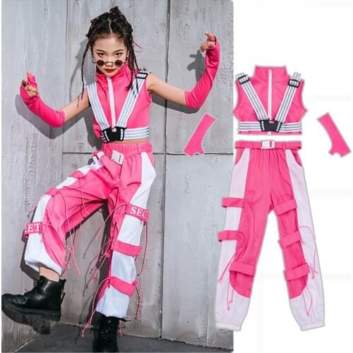 2021 New Girls Jazz Dance Costumes Modern Dance Clothing For Kids Street Dance Stage Performance Clothes Hip Hop Outfits