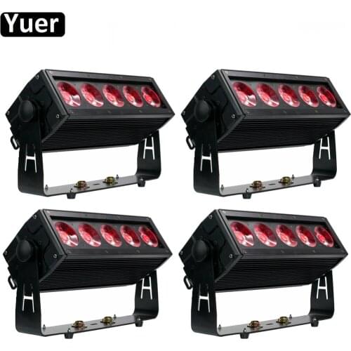 4Pcs/Lot 5X20W LED Bar RGB 3IN1 Point Pixel Control Wall Washer light DMX512 Wash Effect Waterproof DJ Disco Light Party Lights