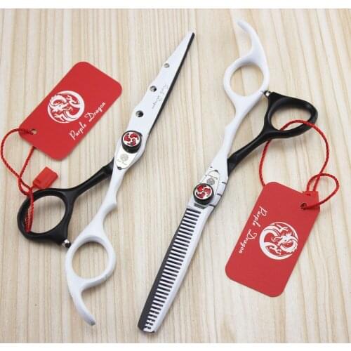 515# 6'' Brand Purple Dragon Best Hairdressing Scissors 440C Barbers Home Salon Cutting Scissors Thinning Shears Hair Scissors
