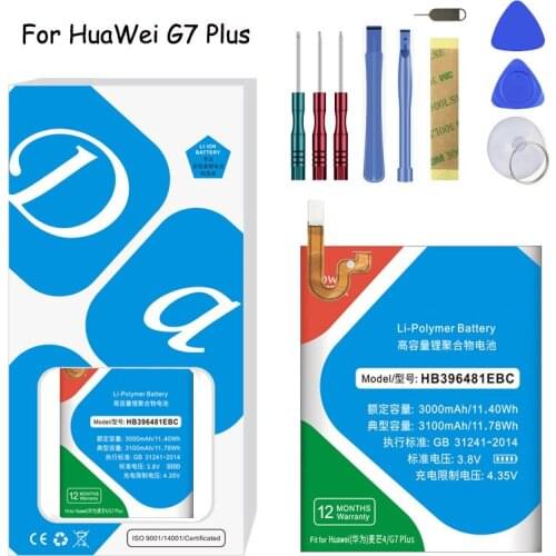 Lithium Polymer Battery HB396481EBC For Huawei Maimang 4/G7 Plus 3100mAh Replacement Phone Battery