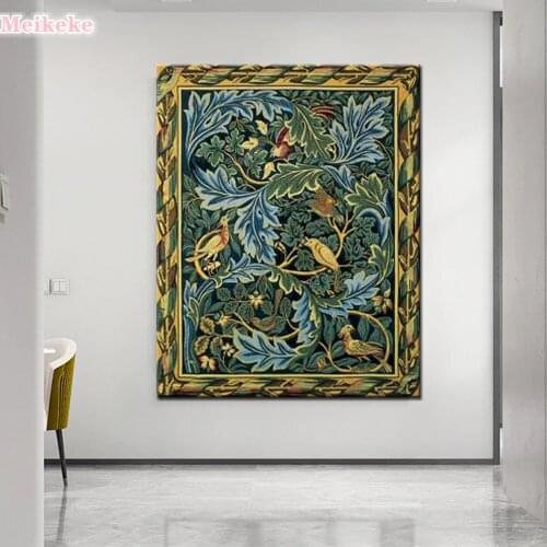 DIY Diamond Painting William Morris Flower Bird Art Crafts Mosaic Cross Stitch Full Square Round Diamond Embroidery Home Decor